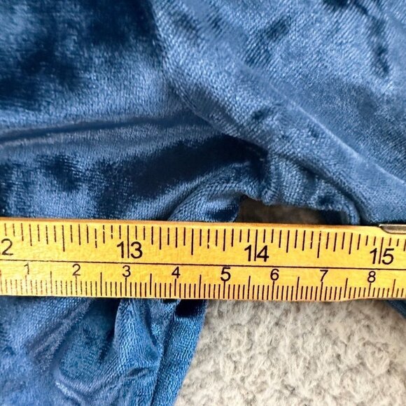 Reformation Velvet Avalon Bodysuit Womens XS Criss Cross Teal Blue - Picture 15 of 16